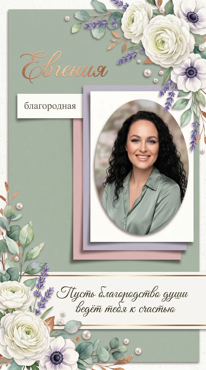 «Евгения» именная открытка 