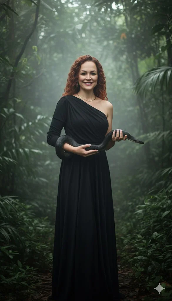 Тропическая нимфа со змеёй