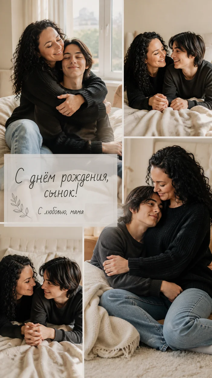 Фотооткрытка для сына с поздравлением "С днём рождения, сынок!"