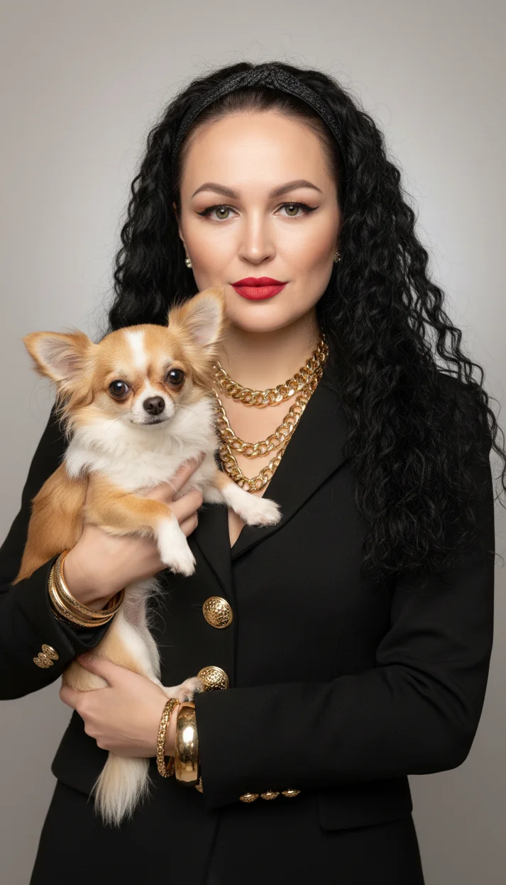 Ретро-гламур с маленькой собакой
