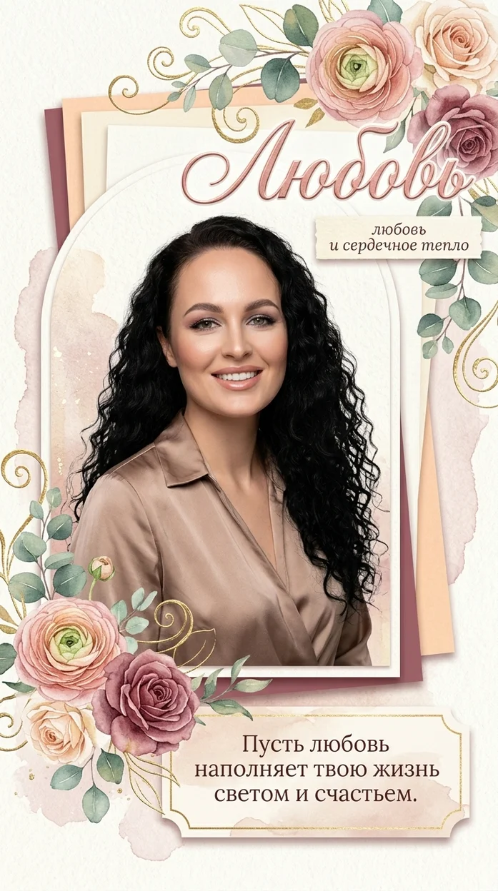 «Любовь» именная открытка 