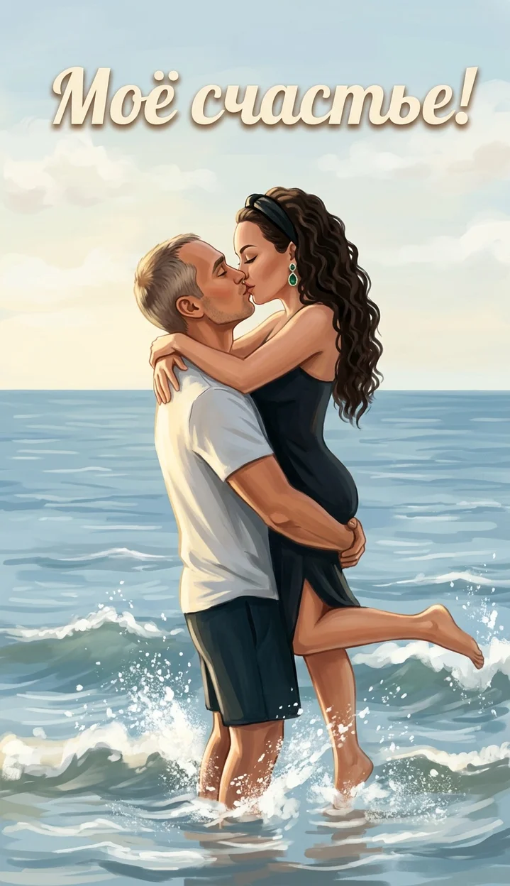 Моё счастье! Открытка с вашим фото 