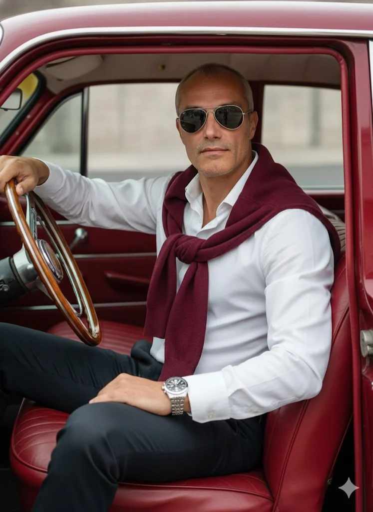 Классика на руле винтажного авто