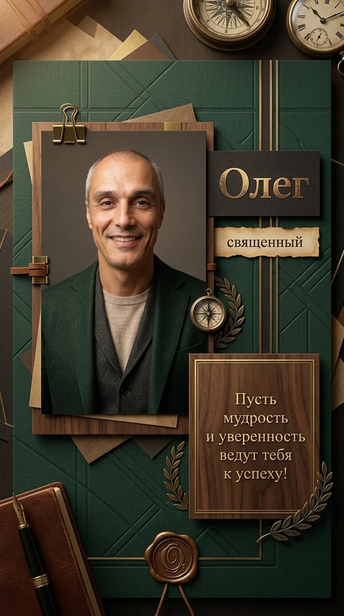 «Олег» именная открытка