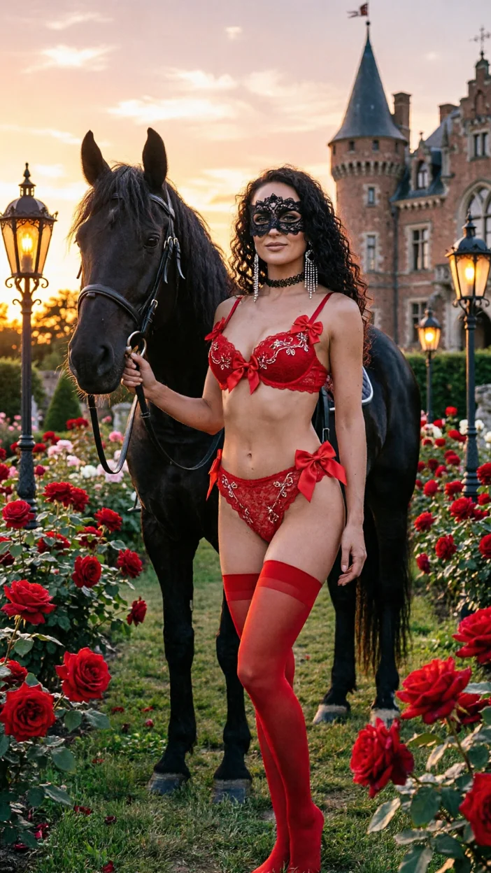 Фотосессия готической садовой романтики на закате