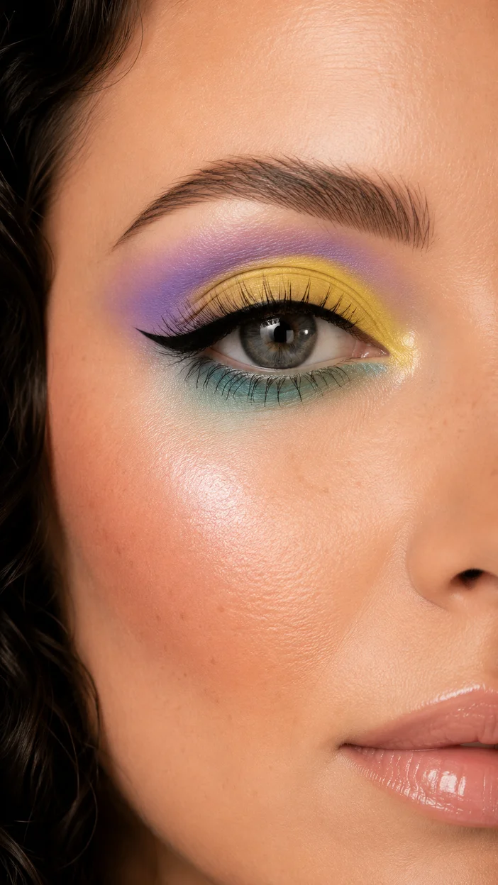 Фотосессия экстремального beauty close-up глаза в студии