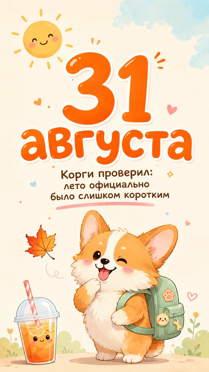 Музыкальная открытка на 31 августа 