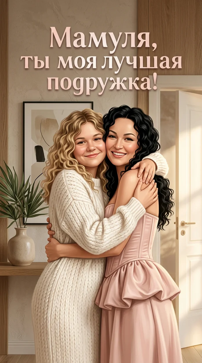 Мамуля, ты моя лучшая подружка! - открытка с вашим фото 