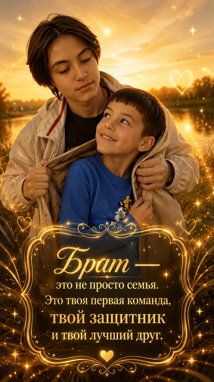 Фотосессия двух мальчиков на закате у озера