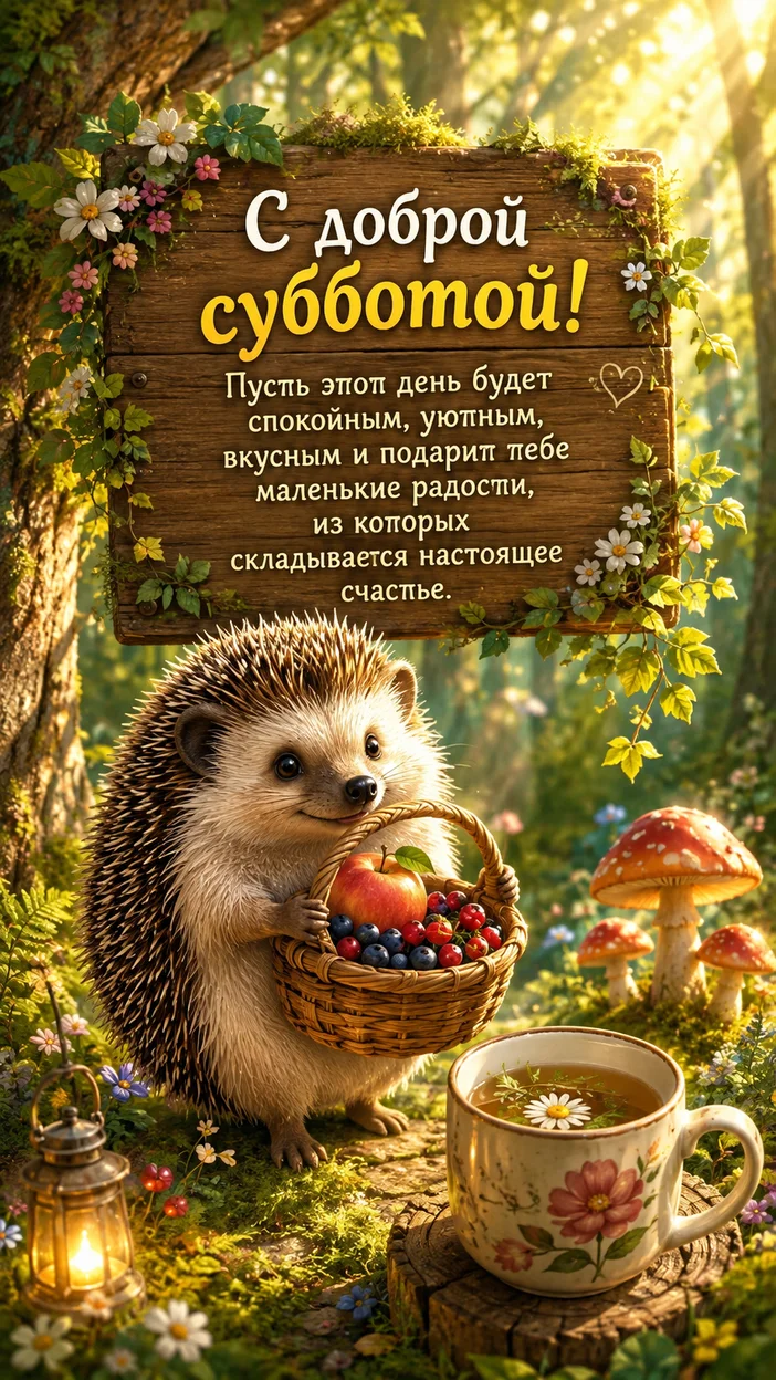 Фотооткрытка с текстом «С доброй субботой!»