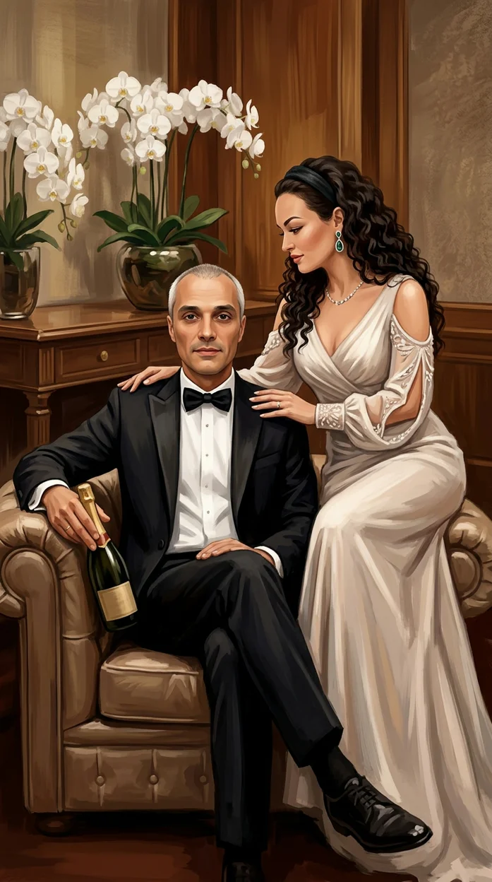 Открытка иллюстрация муж и жена 