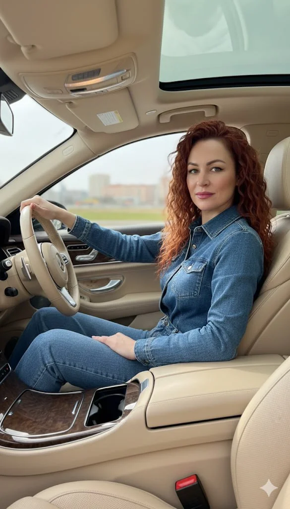 ИИ-фотосессия — Джинсовый комфорт в авто