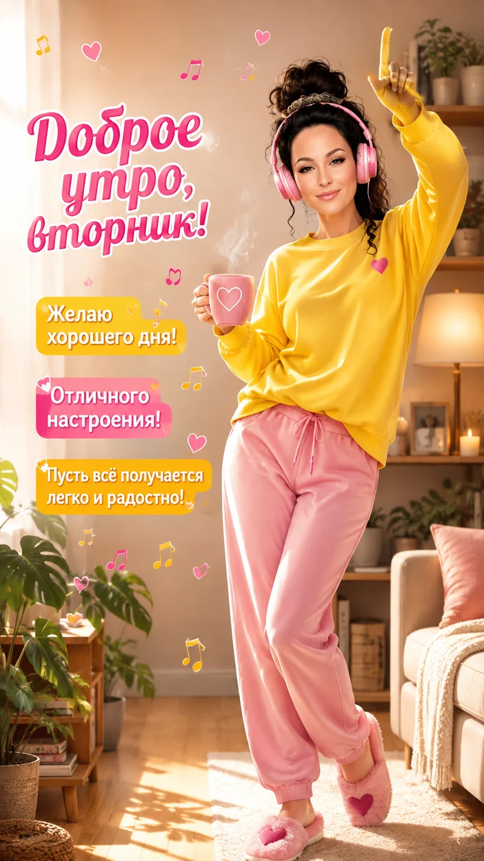 Фотооткрытка для всех с текстом "Доброе утро, вторник!"