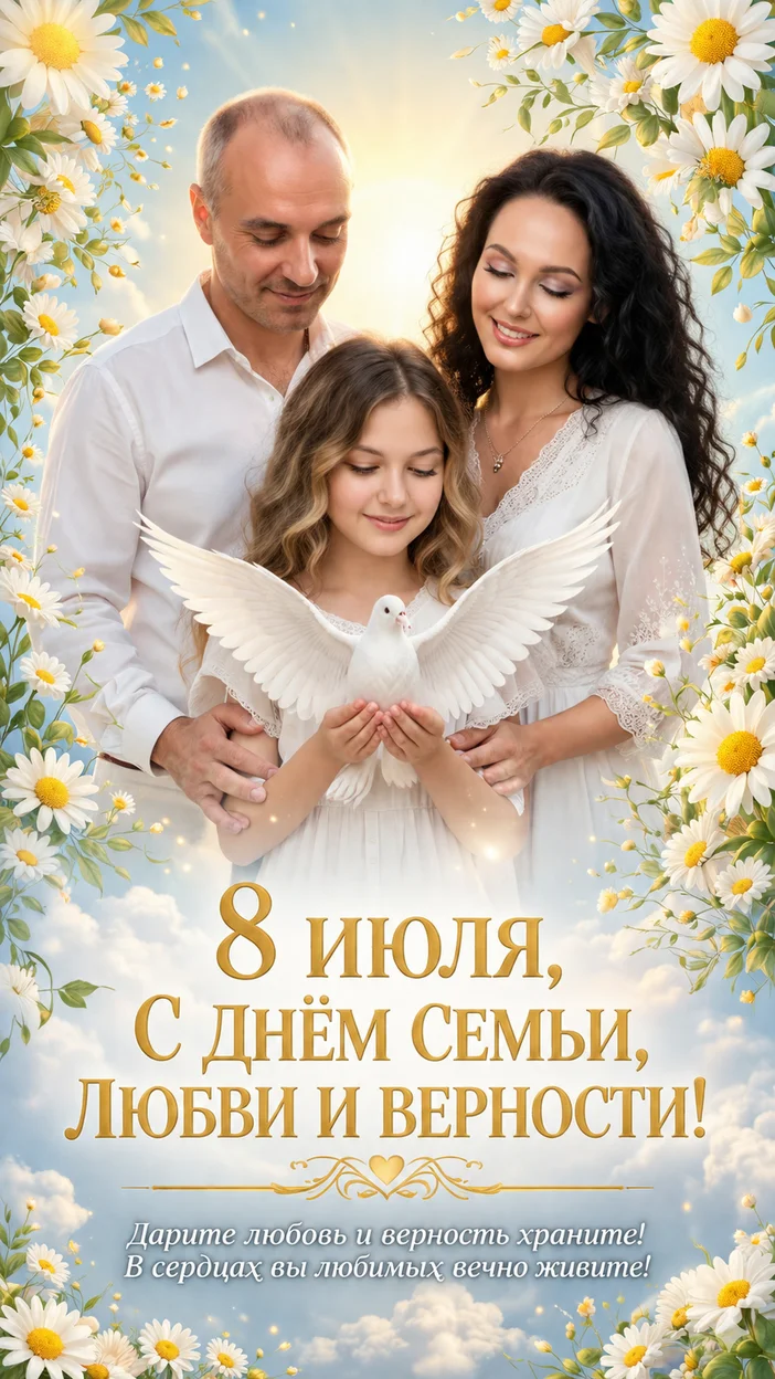 Открытка «8 июля — День семьи, любви и верности»