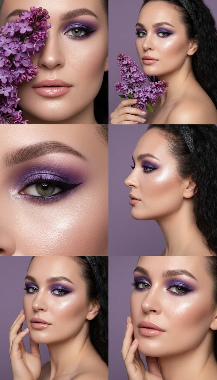  beauty-съёмка в стиле глянцевого косметического журнала, коллаж из нескольких крупных портретов