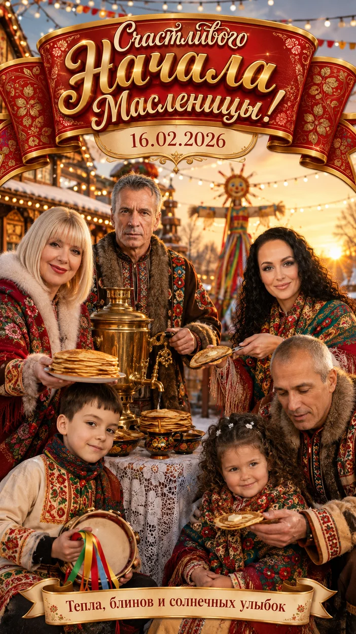 Начало Масленицы — 16.02.2026 — семейная ярмарка у самовара