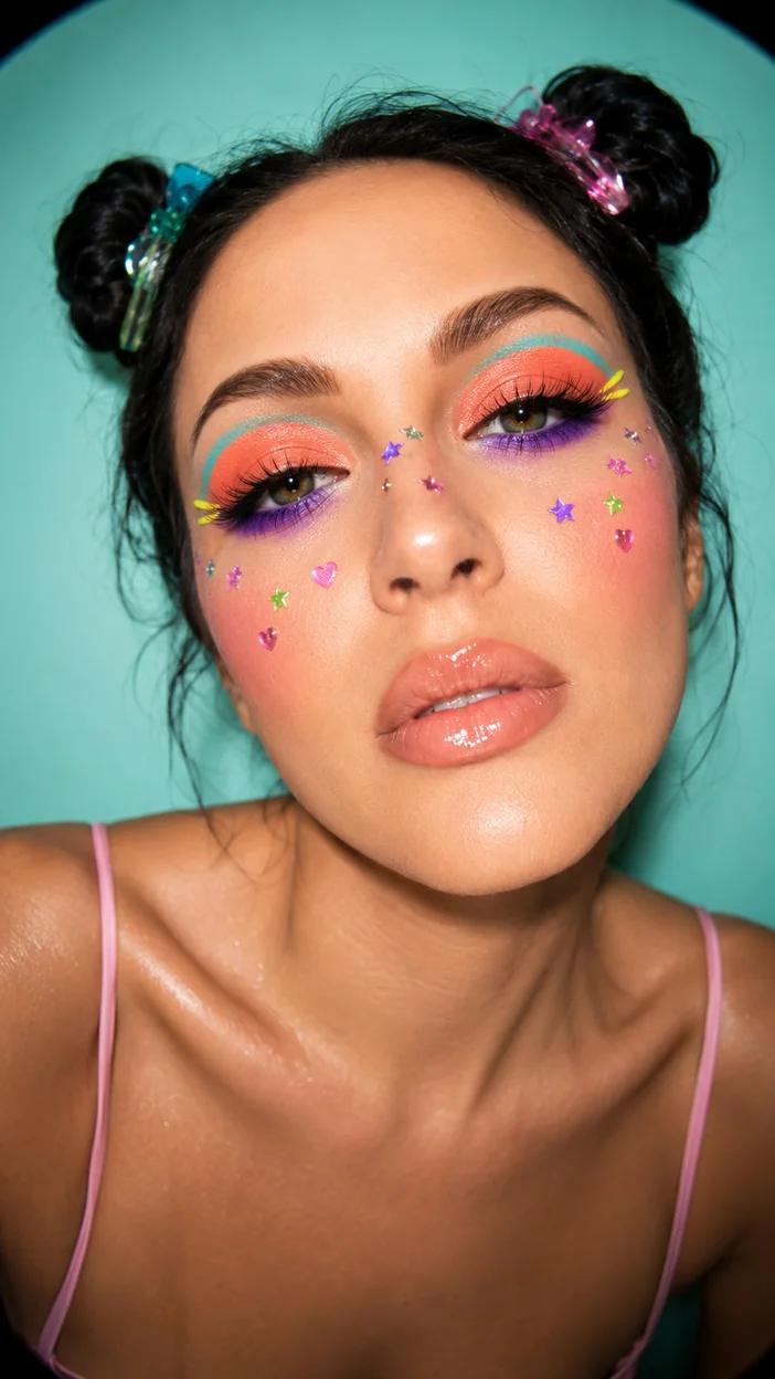 Фотосессия студийный Y2K‑beauty с fish-eye эффектом