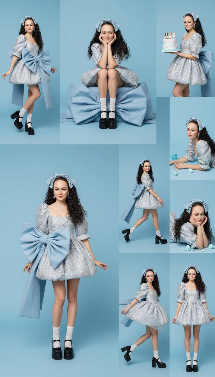  fashion фотосессия с бантом КОЛЛАЖ