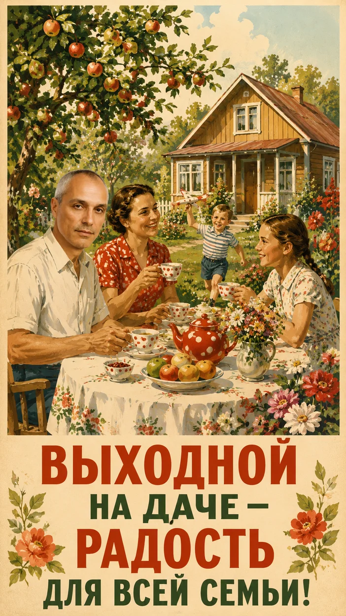 Фотосессия семьи на даче