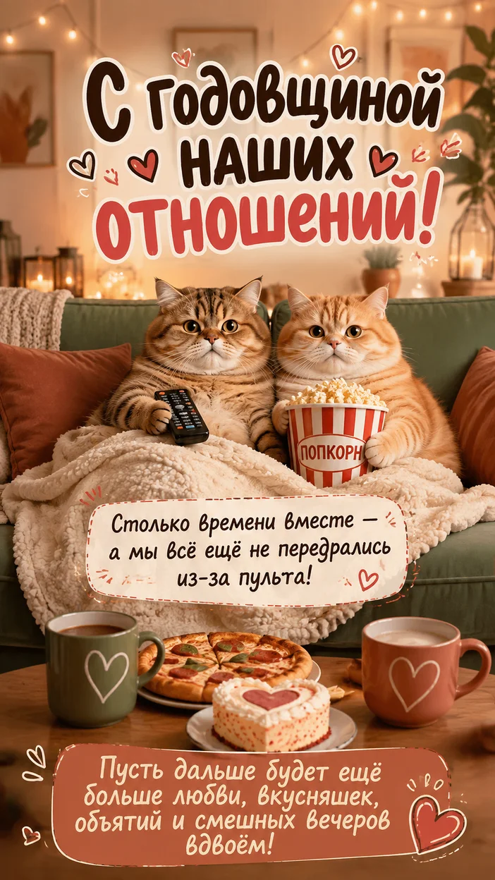 Фотосессия котов на годовщину отношений в уютном Pinterest-стиле